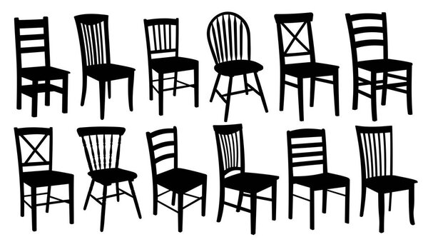 Set of old wooden chairs.