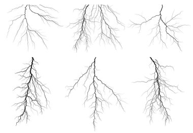 Gece gökyüzünde bir yıldırım inme.