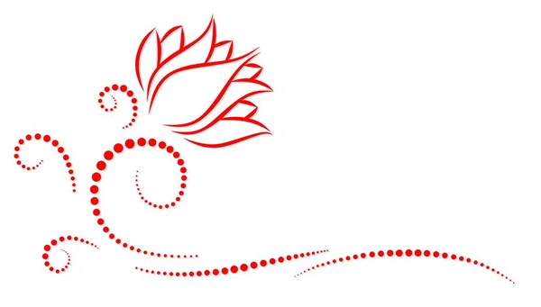 Simbolo Una Rosa Rossa Con Modello — Vettoriale Stock
