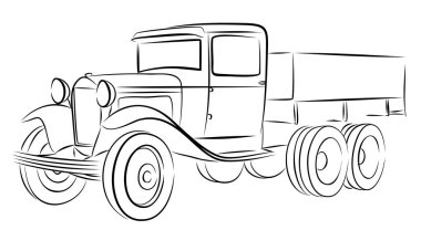 Eski kamyon çizimi.