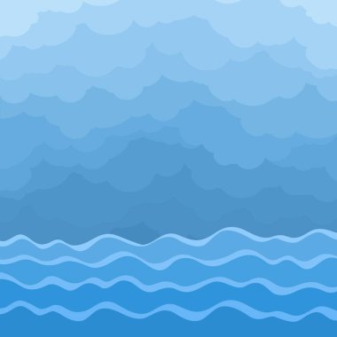 Dalgalar deniz mavi gökyüzü.