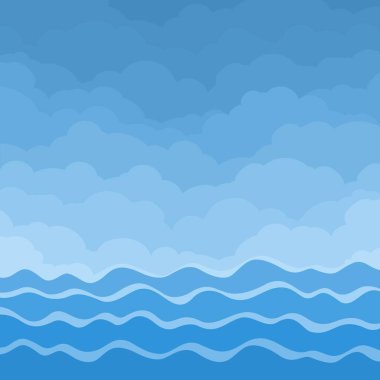 Dalgalar deniz mavi gökyüzü.