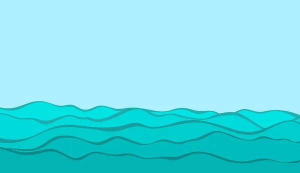 Moře Obzor Velkými Vlnami — Stockový vektor