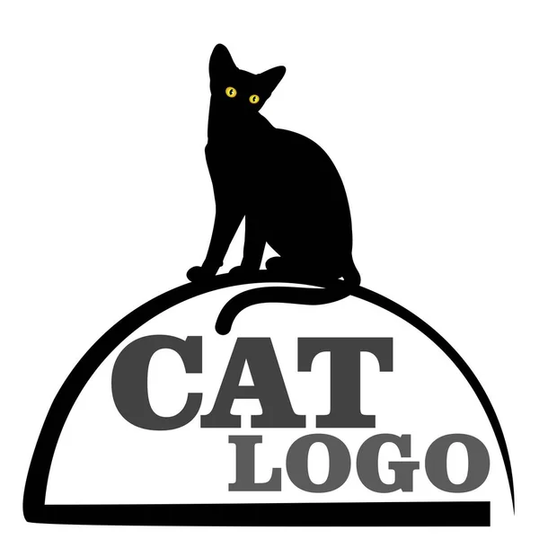 Logo Con Gato Negro — Archivo Imágenes Vectoriales