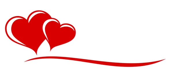 Kırmızı Kalpli Stilize Sembol — Stok Vektör