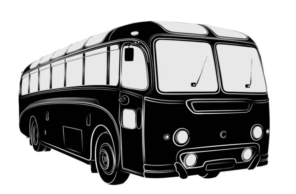 Nákres Starý Autobus Velké Osobní — Stockový vektor