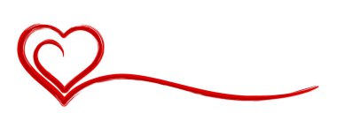 Biçimli kırmızı kalbin sembolü..