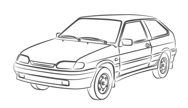 레트로 자동차의 스케치 — 스톡 벡터