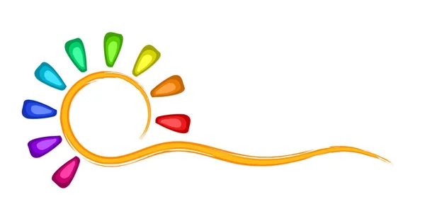 Símbolo Del Sol Color Brillante — Vector de stock