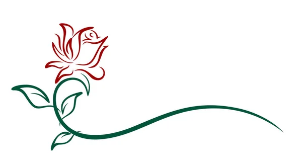 红玫瑰的象征 — 图库矢量图片