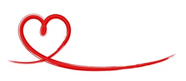 Biçimli kırmızı kalbin sembolü..