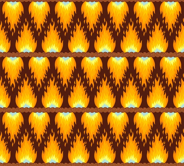 Fondo Sin Costuras Con Fuego Estilizado — Vector de stock