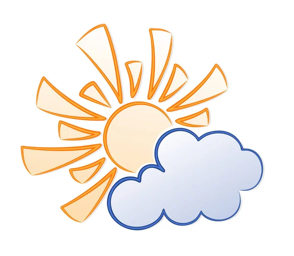 Symbol Summer Sun Cloud — Stock Vector