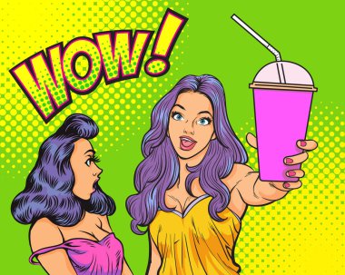 Şaşırmış kadın ve içki