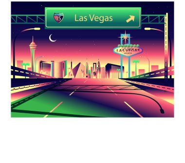 Las Vegas night skyline clipart
