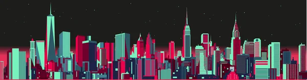 Ciudad de Nueva York skyline — Vector de stock