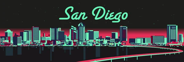 Skyline von San Diego — Stockvektor