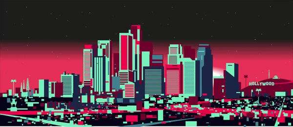 Skyline Los Angeles — Stockvector