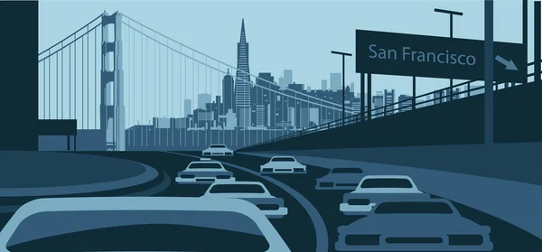 San Francisco silüeti — Stok Vektör
