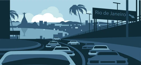 Rio de Janeiro silueti — Stok Vektör