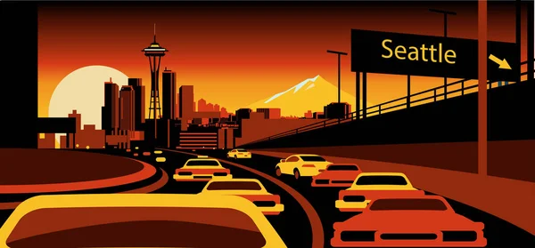 Seattle vector skyline — Stockvector