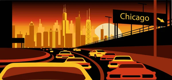 Skyline Chicago Illinois — Stockvector