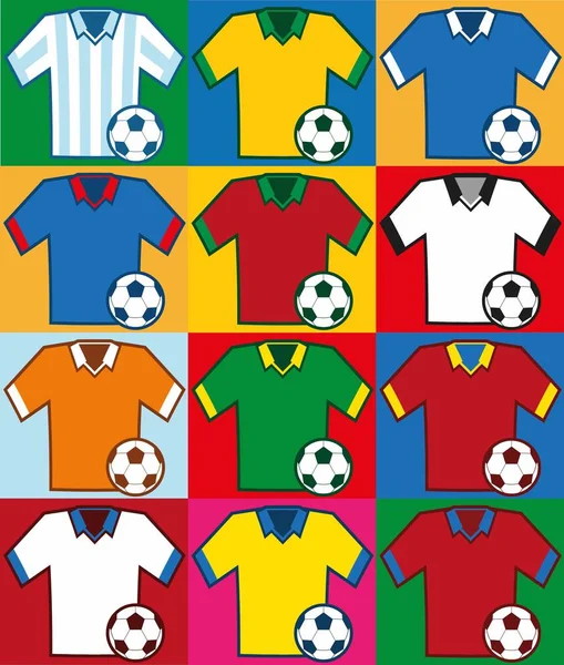 Ensemble d'uniformes de football — Image vectorielle