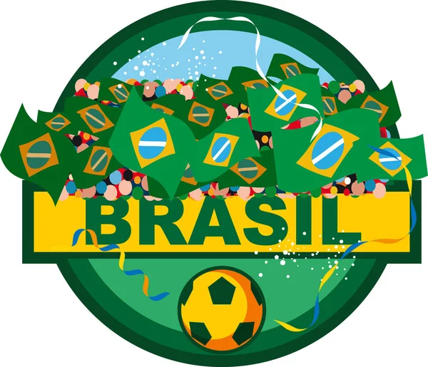 Brasile Tifosi di calcio — Vettoriale Stock