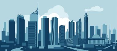 Jakarta vektör manzarası