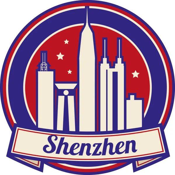 Linha do horizonte vetorial de Shenzhen — Vetor de Stock
