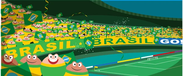Estadio de fútbol de Brasil — Vector de stock