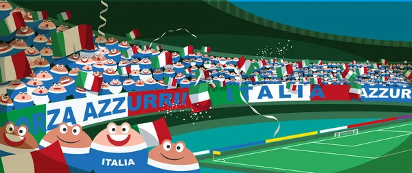 Italië voetbalfans — Stockvector