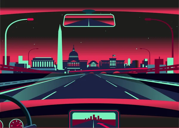 Washington DC skyline - Stok Vektor