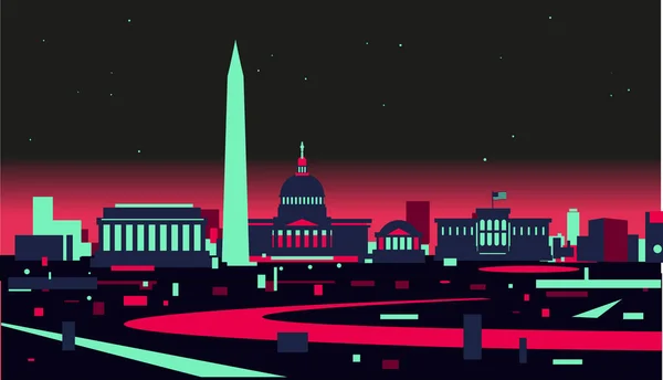 Washington DC Skyline — Stok Vektör