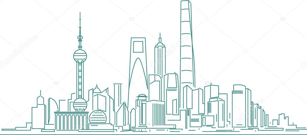 Shanghai vector skyline