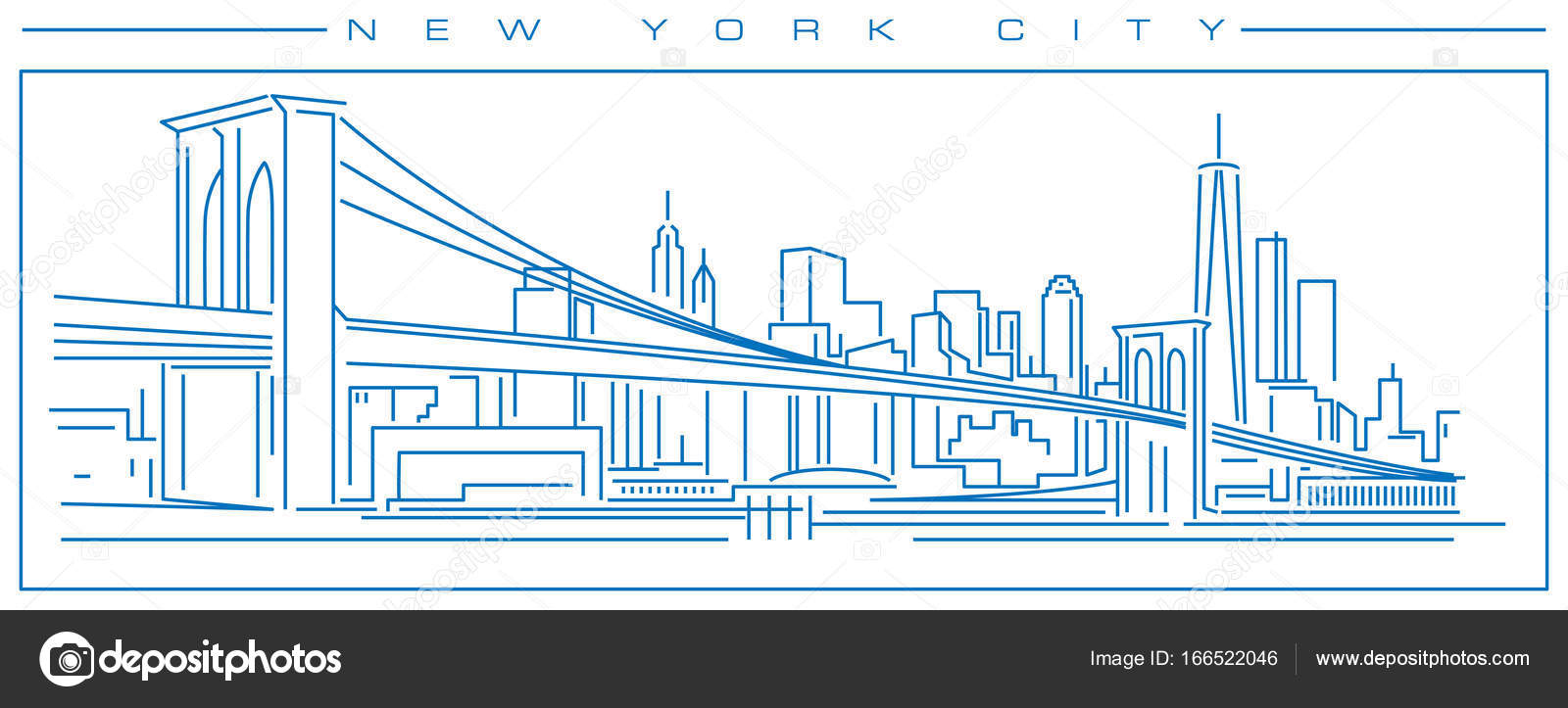 New York City Skyline Stock Vector C Mauromod 166522046