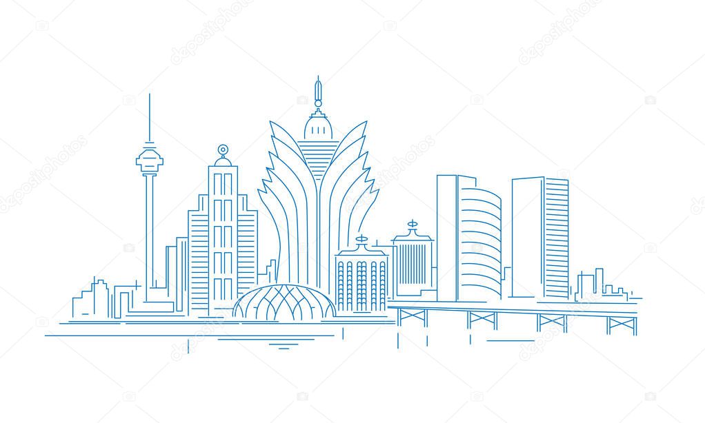 Macau stylized skyline