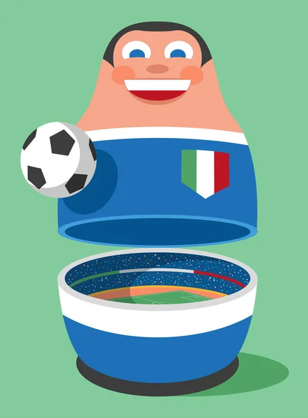 Maskot Fotbal Itálie — Stockový vektor