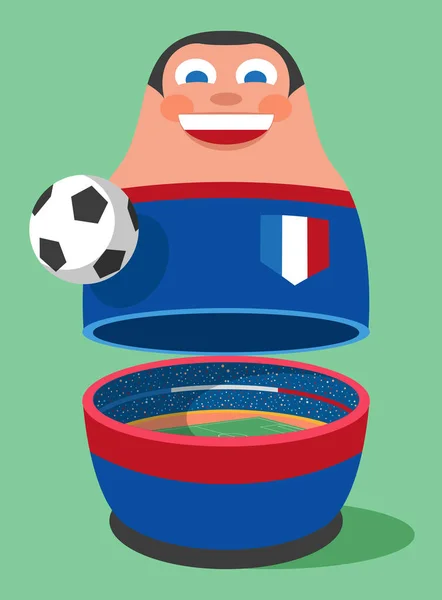 Francia mascota del fútbol — Vector de stock