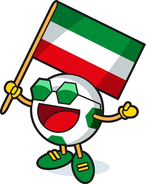 Iran Soccer ball mascot — Stock Vector