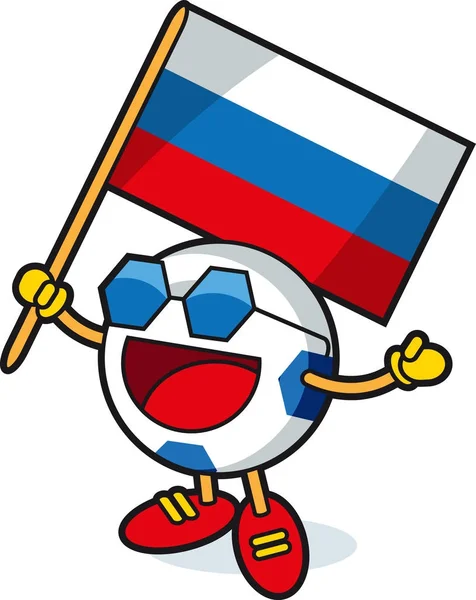Rusya Futbol topu maskot — Stok Vektör