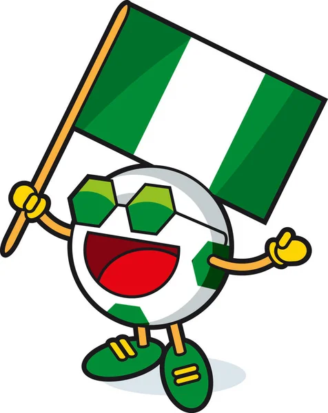 Nigeria Fútbol pelota mascota — Archivo Imágenes Vectoriales