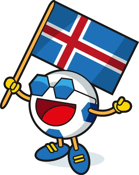 Iceland Soccer ball mascot — Stock Vector