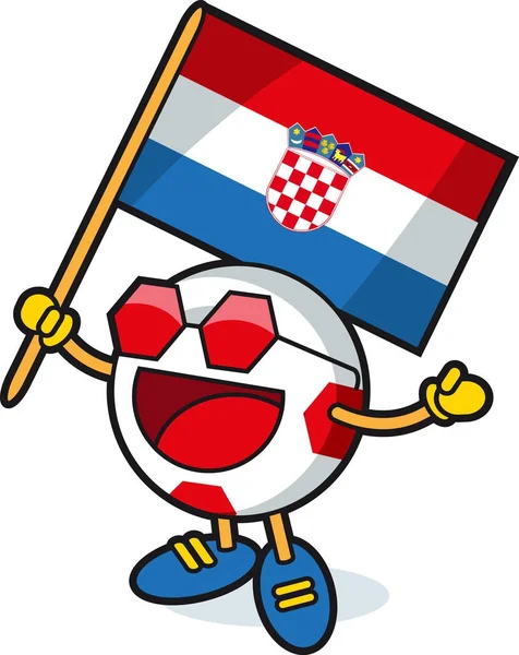 Croacia Mascota pelota de fútbol — Vector de stock