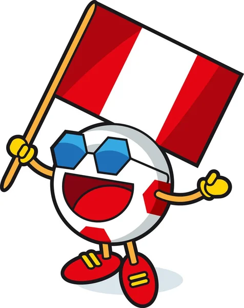 Peru Mascote de bola de futebol — Vetor de Stock