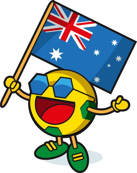 Australië Soccer ball mascotte — Stockvector