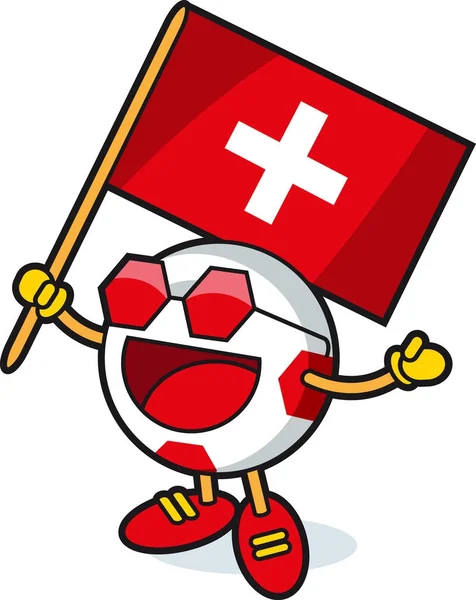 İsviçre Futbol topu maskot — Stok Vektör
