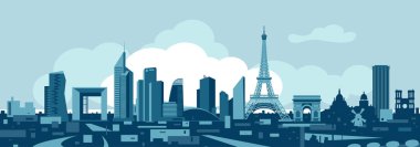 Paris Fransa vektör manzarası