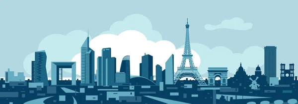 Paris Francia Vector Skyline — Vector de stock