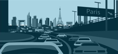 Paris Fransa vektör manzarası